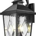 Emliviar Outdoor Light Fixture for Porch, 27-Inch Extra Large Exterior Porch Lantern Light, Waterproof Aluminum Outdoor Wall Sconce in Black Finish, WE301BL-SD BK