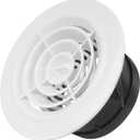 Round Air Vent Cover, 6 Inch Adjustable, ABS Ceiling Vent, WhiteRound Air Vent Cover, 6 Inch Adjustable for Living Room, Attic, Bathroom, Kitchen, Ventilation Use, White 1pack (4 Inch Rotate 1pack)