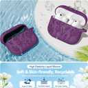 for Airpods Pro 3 Case, Flower Engraved Cases for Apple AirPods Pro 3rd Generation 2025, Soft Silicone Cover for Men Women Girly with Cleaning Kit & Keychain, Anti-Scratch, Shockproof (B-Deep Purple)