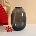 Modern Decorative Flower Vase, Large Plastic Vase for Home Decor, Minimalist Tabletop Centerpiece Vase for Living Room Dining Table Shelf Office Decoration(Gray) (22.5*15cm)