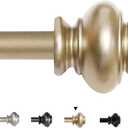 H.VERSAILTEX Window Curtain Rods for Windows 48 to 84 Inches Adjustable Decorative 3/4 Inch Diameter Single Window Curtain Rod Set with Classic Finials, Champagne Gold (48"-84")