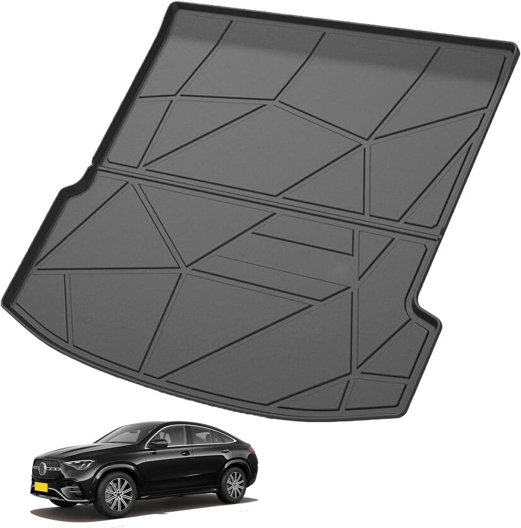 Custom Fit for Cargo Liner Mercedes AMG GLE 63 S Coupe, AMG GLE 53 Coupe 2021-2025, GLE Coupe 2021-2024 - Black TPE Heavy Duty Waterproof Rear Cargo Tray Trunk Floor Mat Protector