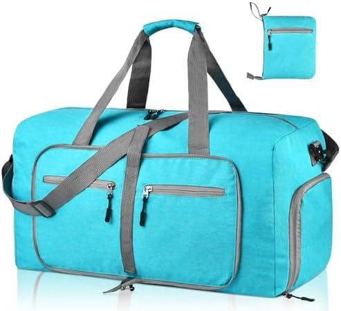 Dimayar 115L Travel Duffle Bag for Men Women - Foldable Duffel Bag with Shoes Compartment - Overnight Bags Waterproof & Tear Resistant(Mint Green)
