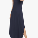 HUSKARY Women's Maxi Dresses V Neck Sleeveless Long Casual Dresses Loose Sundress with Pocket S