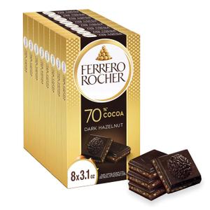 Ferrero Rocher premium chocolate bar, Dark chocolate bar, Hazelnuts and Cocoa Filling, Perfect Self Treat, 3.1 oz Each (EXP 10/27/26)