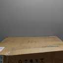 Solid Wood Dining Chair, Mid Century Dining Chair, Upholstered PU Leather Chair with Wide Curved Backrest, Chair for Dining Room, Kitchen, Walnut Finish (1-Pack)