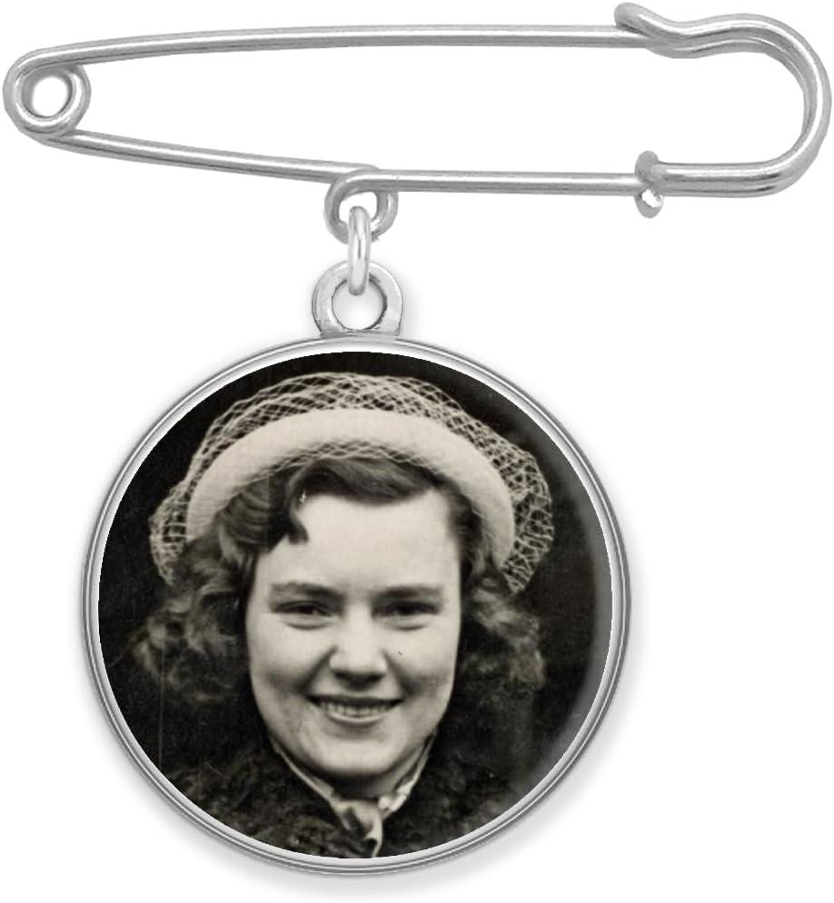 Wedding Boutonniere Bouquet Charm Pin Double Sided Round Photo Charm Mother of the Bride Gift for Groom with Photo Resizing Software