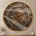 October Elf Large Real Moving Gears Wall Clock 24 Inch Vintage Industrial Steampunk Large Big Metal Wall Clock for Living Room Decor (24 Inch Antique Brass Gold)