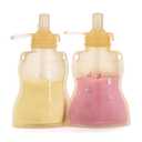 haakaa Pouch Reusable Baby Food Pouch, Reusable Pouches for Toddlers Kids Squeezable Pouch, Washable Freezer - Make Homemade Organic Food for Babies/Toddlers, 4oz, 2 Pack (Yellow)