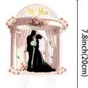 2 x Wedding Cake Topper Mr and Mrs Cake Topper Bride and Groom Topper Wedding Cake Decorations (Pink01)