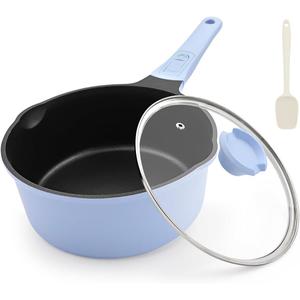 Small Sauce Pan with Lid, 1.5 Qt Saucepan with Lid, Non Stick Sauce Pan, Milk Pot & Sauce Pot & Saucepan with Pour Spout, Detachable Handle Milk Pan, Induction Compatible, Oven Safe, PFOA-Free