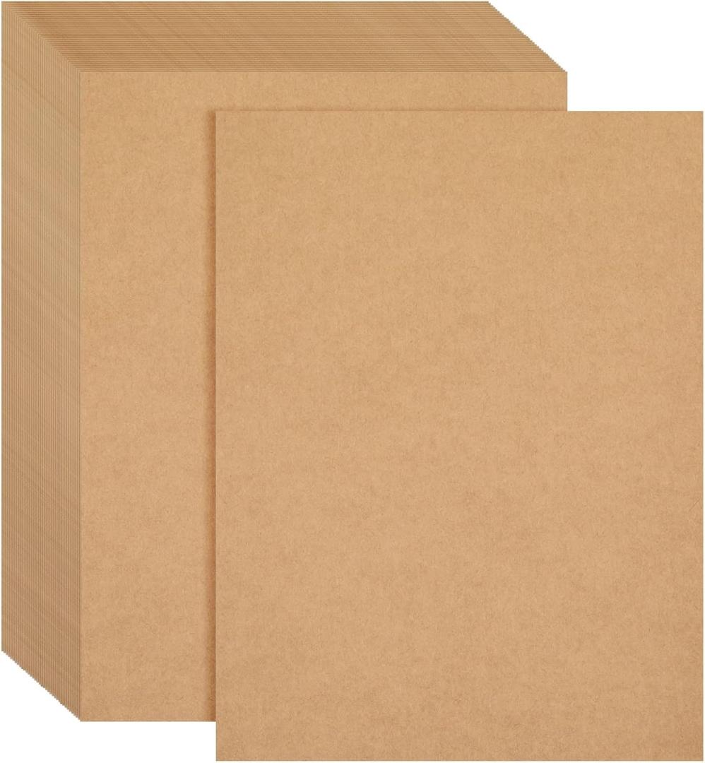 Kraft Paper Cardstock - 8.5 x 11 In, 176 GSM, 96 Sheets, Brown - Inkjet & Laser Compatible Scrapbooking Paper & DIY Craft Supply for Invitations & Drawing