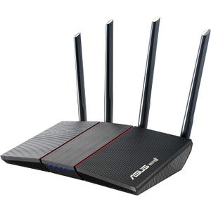 ASUS RT-AX55 AX1800 Dual Band WiFi 6 Gigabit Router, 802.11ax, Lifetime internet security, Parental Control, Mesh WiFi support, MU-MIMO, OFDMA, 4 Gigabit LAN Ports, Beamforming