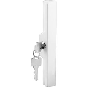 Prime-Line C 1120 Sliding Door Outside Pull, with Key, White Diecast (Single Pack)