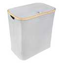 Foldable Bamboo Laundry Hamper with Lid - Decor Essentials for Any Room - Extra Large - Rectangular - Gray