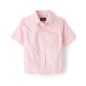 The Children's Place,Boys,Short Sleeve Button Down Shirt,Pink Stripe,XX-Large