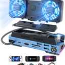 14 in 1 Steam Deck Docking Station with Dismantling Cool Fans M.2 NVMe Enclosure,4K@60Hz,1000Mbs Ethernet,SD/TF,4 USB A,100W PD Charging 40Gbps Adapter for Steam Deck/Rog Ally/Switch/Legion Go