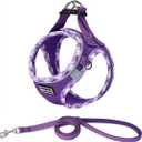 Mercano Soft Mesh Dog Harness and Leash Set, No-Chock Step-in Reflective Breathable Lightweight Easy Walk Vest Harnesses with Safety Buckle for Small Dogs, Cats (M, Purple)