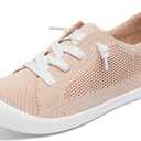 ALTOCIS Women's Knit Slip On Sneakers Ladies Elastic Low Top Flats Lightweight Breathe Mesh Fashion Sneakers Cute Flying Woven Loafers, Size 7