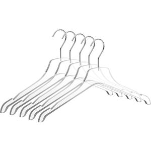 Quality Acrylic Clear Hangers, Made of Clear Acrylic for a Luxurious Look and Feel with Swivel Hook (Clear - Shirt, 5)