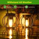 KOOPER Solar Lanterns Outdoor Waterproof, 4 Pack Upgraded Metal Hanging Solar Lights Outdoor Lanterns, Brighter Auto On/Off Outdoor Hanging Lantern for Yard Patio Pathway Porch Garden Decor