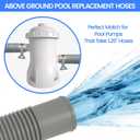 Poolvio Pool Hoses for Above Ground Pools 1.25" Diameter x 59" Long, 3-Pack, Heavy Duty UV Resistant & Leak-Proof Pool Pump Hoses with 6 Metal Thumb Clamps, Fits Intex Filter Pump 607/637