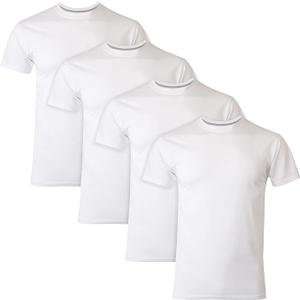 Hanes Ultimate Men's 4Pack FreshIQ Slim Fit Crew TShirt, White, Large