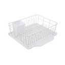 Copco White Small Compact Dish Rack with Minimal Footprint for Space Saving, Featuring Removable Flatware Caddy and Non Slip Feet to Prevent Scratches, White 