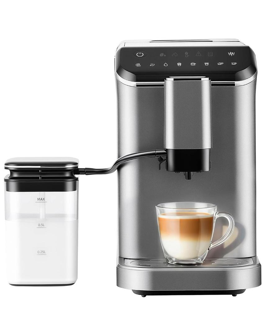 Automatic Espresso Machine, 20 Bar Espresso Maker with Touch Control, 15-Grind Settings Super Automatic Coffee Machine with Integrated Milk Frother, Auto Self-Cleaning 