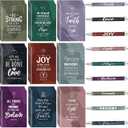 Gueevin 72 Pcs VBS Christian Gifts Bulk Mini Bibles Pocket Notepads Bible Verse Pens Set Religious Prayer Scripture Notebook Joy Ballpoint Pens for Church Students Sunday School Teacher Appreciation