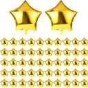 LUTER 50pcs Gold Star Shaped Foil Balloons, 5 Inch, Self Sealing, for Wedding, Baby Shower, Birthday Party Decoration