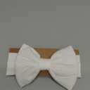 LemonSpace Handmade Baby Girls Bows Soft Stretchy Nylon Hair Bands Hair Accessories Baby headbands with Bows for Newborn Baby Girls Infant Toddlers Kids(White