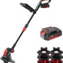 MZK 20V 12'' Cordless String Trimmer, Grass Trimmer&Edger with 4 Replacement Spools, Battery Powered Lightweight Weed Trimmer with Auto Line Feed(Battery and Fast Charger Included)
