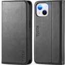 TUCCH Case Wallet for iPhone 13 5G, PU Leather Flip Folio Cover with [3 Card Slots], Stand Book Design [Shockproof TPU Interior Case] Compatible with iPhone 13 6.1-inch 2021, Black