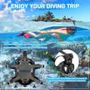 Full Face Dive Mask Support Diving & Snorkeling, Full Face Snorkel Mask Adjustable Scuba Mask with Camera Mount Provide 180 View Panoramic Compatiable with SMACO 1L/1.9L Mini Scuba Tanks