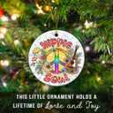 10 x Hippie Christmas Ornaments 2025, Hippie Gifts for Women, Men, Friends, Family - Peace Sign Ornaments for Tree Decorations, Ceramic Boho Christmas Ornaments - Boho Xmas Party Favors