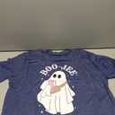 OCURHU Halloween Shirt for Women Funny Ghost Costume Tshirts Halloween Short Sleeve Graphic Tee Tops Size 2XL, Blue 