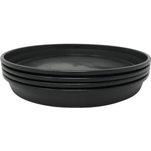 12 INCH Plant Saucer Tray 6-Pack Black Round Plastic Saucer Durable Plant Tray Flower Pot Saucer Round Pallets for Indoors and Outdoor, Plant Container Accessories (12 INCH 6-Packs)