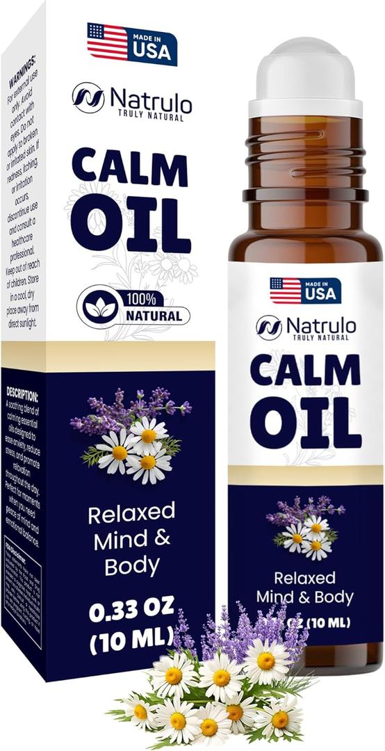 Calm Essential Oil Roll On  Calming Essential Oils with Lavender & Chamomile  Stress Relief, Relaxation & Skin-Soothing Aromatherapy  Essential Oil Roller  Self Care & Relaxation Gifts for Women
