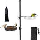 ERYTLLY Deck Hook Bird Feeder Pole Bird Feeder Porch Multi Hook Bird Feeding Station Kit Multi Feeder Hanging Kit Premium Bird Bath for Attracting Wild Birds Bird Feeder Planter Hanger (32.2 Inch)