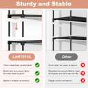 LANTEFUL 3 Tier Shoe Rack for Closet, Shoe Organizer with 5 Hooks, Long Shoe Shelf Storage for Sneaker and Boot Stackable Free Standing Shoe Rack for Entryway, Garage, Small Spaces, Dorm