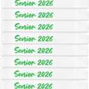 8PCS White Senior 2026 Sashes with Green Glitter Letters - Cheerleader Sash Graduation Party Decoration Class Of 2026 Celebration Party Supplies