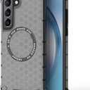 for Samsung Galaxy S22 Case Magnetic, Honeycomb Semi-Transparent Military-Grade Shockproof Drop Anti-Scratch Protective Phone Case for S22 6.1", Black