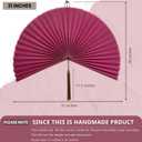 ChumDecor Fan Wall Decor,Large Bamboo Fan Wall Art for Boho Hanging Headboard,Decorative Folding Fan for Over Bed Decorations, (Pink, 31inch)
