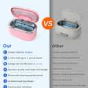 35W Ultrasonic Jewelry Cleaner, 45KHz Retainer Cleaner for Jewelry, 5 Timer & 3 Power Modes, Eyeglasses, Rings, Watch Strap, Dentures - 20oz, 304 Stainless Steel Tank, Quiet <38dB (Pink)