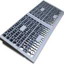 HOXWELL Modular Threshold Ramps for Doorways, 2'' Rise Wheelchair Ramps for Home Steps, 3000 Lbs Load Capacity Detachable Solid Plastic Entry Door Ramps for Wheelchairs and Cars, 2 PCS