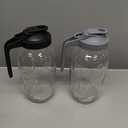 2 Pack Glass Pitchers with Lid, 64 oz Sun Tea Pitcher, Half Gallon Mason Jar Pitcher with Wide Mouth Airtight Lid for Ice Tea, Cold Brew Coffee, Fridge Water, Milk, Juices, Leak Proof Water Jug