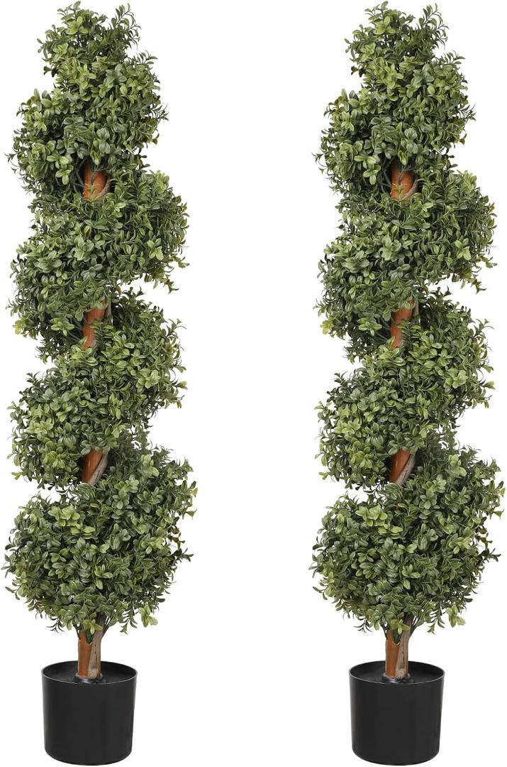 Hobyhoon Artificial Topiaries - Outdoor Topiary Trees for Porch & Garden Decor - Faux Topiaries & Fake Topiary Tree - Artificial Outdoor Trees Collection