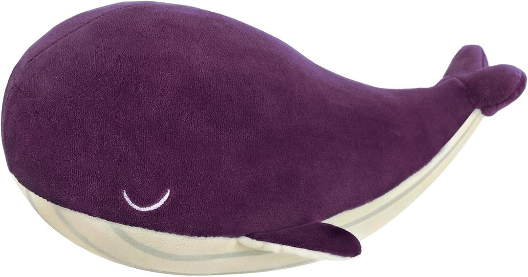 Whale Stuffed Animals Plush Pillow 4 Size Cute Soft Cotton Plushies Pillows Kawaii Blue Whale Toy Gifts for Kids Boys Girls Adults (Purple, 10 Inch)