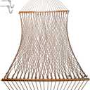Original Pawleys Island Large Antique Brown DuraCord Rope Hammock – 13 ft. x 55 in., 2-Person, 450 lb Capacity, Oak Spreader Bar, Zinc-Plated Hardware, Handcrafted in the USA